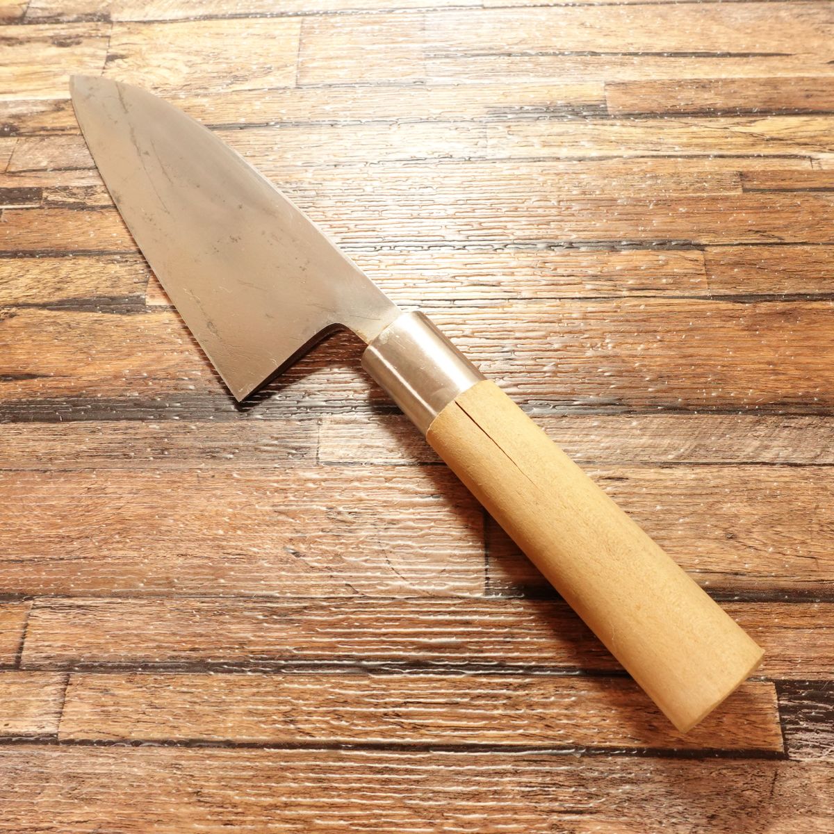 Sekimagoroku Deba Knife, Sharpened, Lightly Used, Small Crack in Handle, 155mm