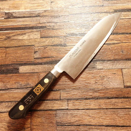 Misono Santoku Knife, Sharpened, All-Purpose Knife, Misono, Swedish Steel, Special Forged, Good Design Award Seal, Lightly Used Stored Item, 180mm