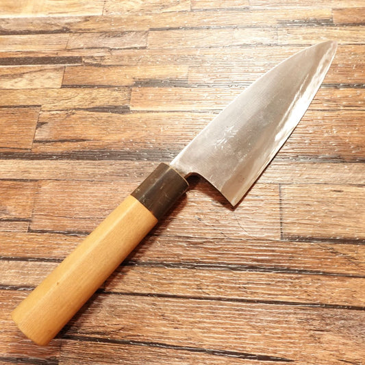 Sugimoto（杉本）Deba Knife, Sharpened, Water Buffalo Handle, Hagane Steel, 150mm
