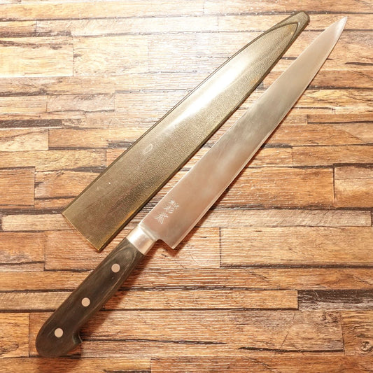 Sugimoto Sujihiki Knife, Sharpened, Sujihiki Gyuto, Carbon Steel, With Protective Cover, Tokyo Sugimoto, 275mm