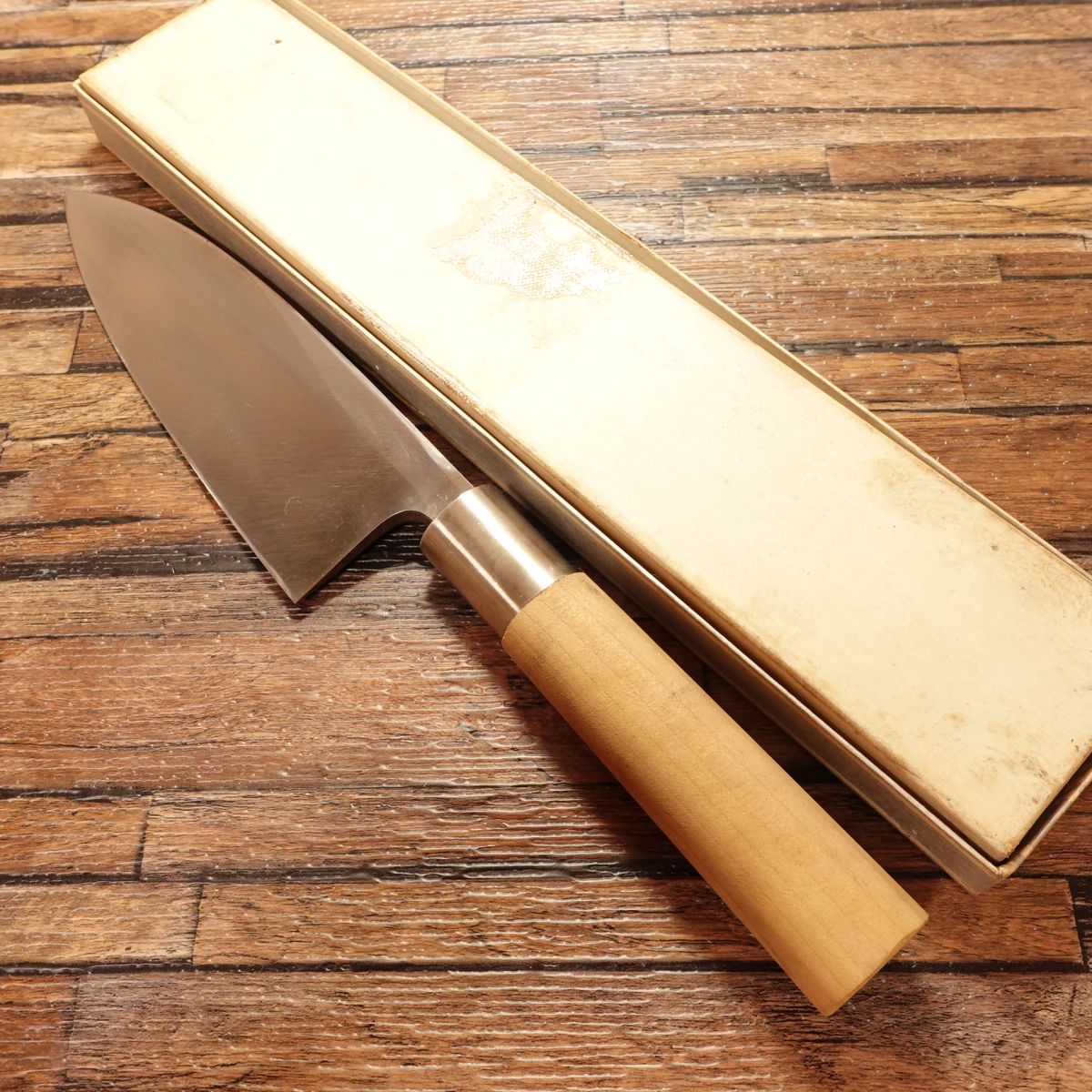 Kanegen Deba Knife, Sharpened, Hagane Steel, Kakugen Marking, Near Mint with Box, 155mm