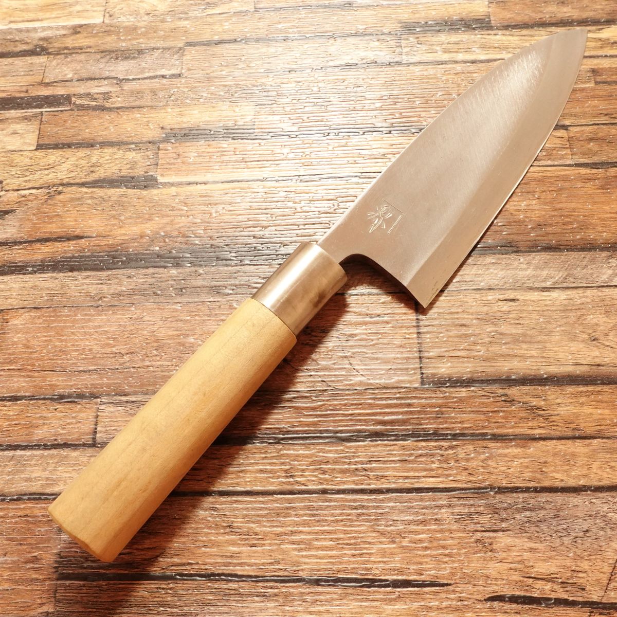 Kanegen Deba Knife, Sharpened, Hagane Steel, Kakugen Marking, Near Mint with Box, 155mm