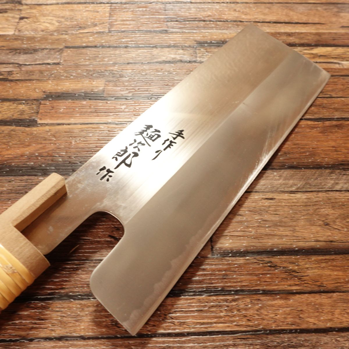 Menjiro Noodle Cutter Knife, Sharpened, Soba Cutter, Stainless Steel, Handmade, Crafted by Menjiro, 215mm