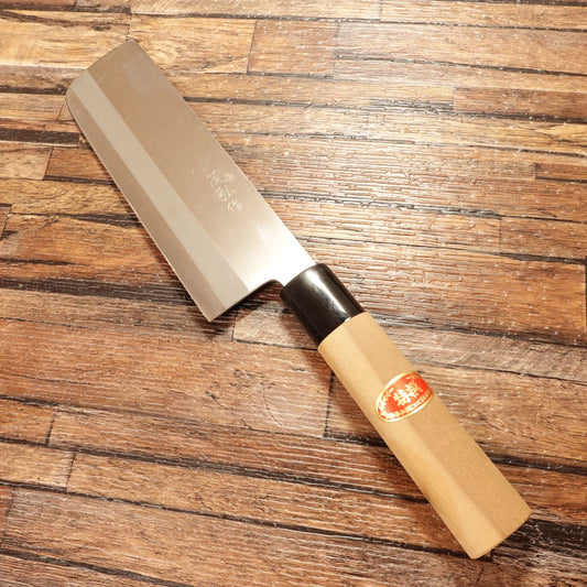 Shigehiro Nakiri Knife, Sharpened, Stainless Steel, Vegetable Knife, With Seal, Nearly Unused, 160mm