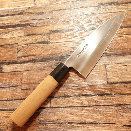Noshu Masamune Ai-Deba Knife, Sharpened, Stainless Steel, Slim and Lightweight, Minimal Signs of Use, 155mm