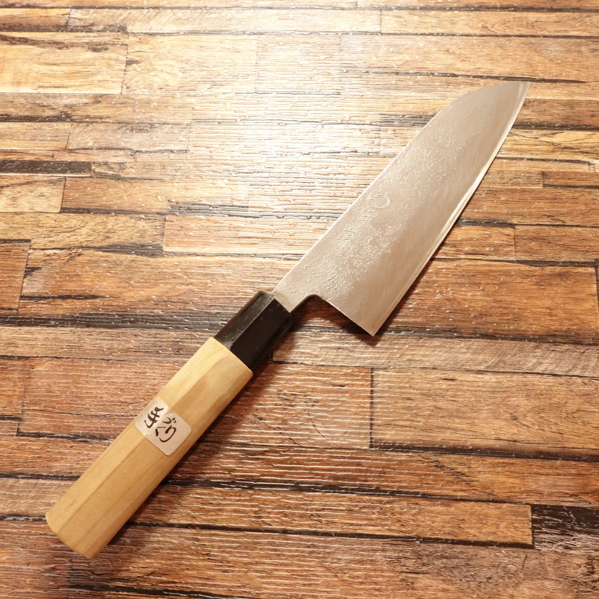 Ito Japanese Santoku Knife, Sharpened, Marusan Brand, Nashiji Finish, Hon-Warikomi Hagane Steel, 165mm