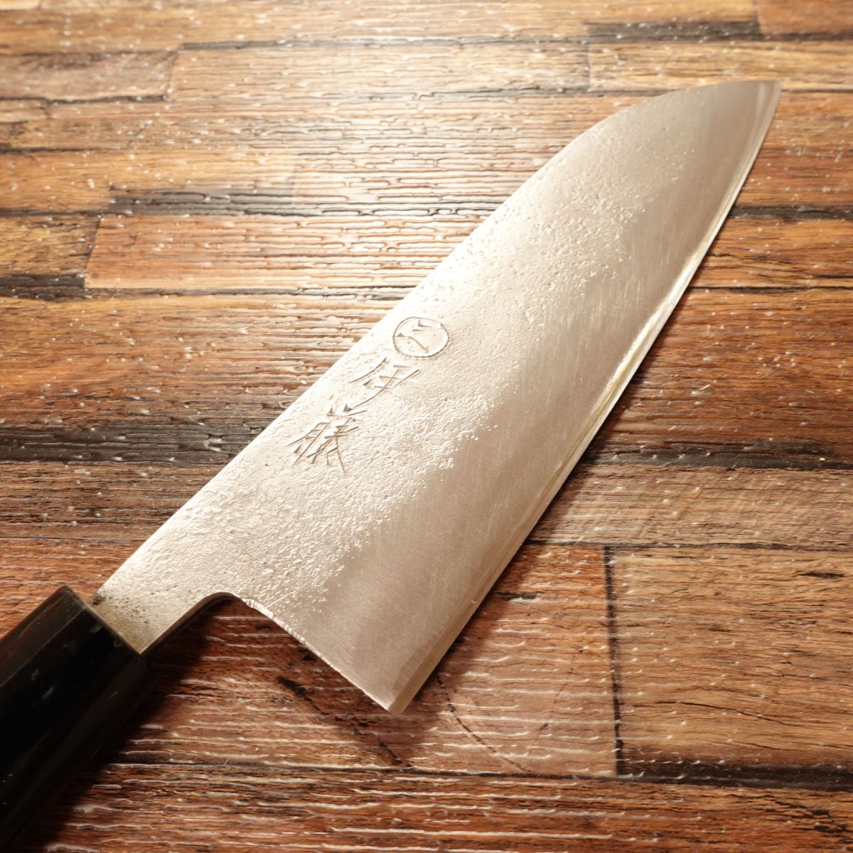 Ito Japanese Santoku Knife, Sharpened, Marusan Brand, Nashiji Finish, Hon-Warikomi Hagane Steel, 165mm