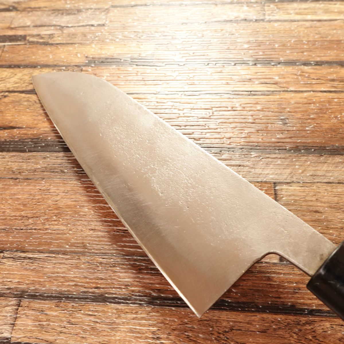 Ito Japanese Santoku Knife, Sharpened, Marusan Brand, Nashiji Finish, Hon-Warikomi Hagane Steel, 165mm