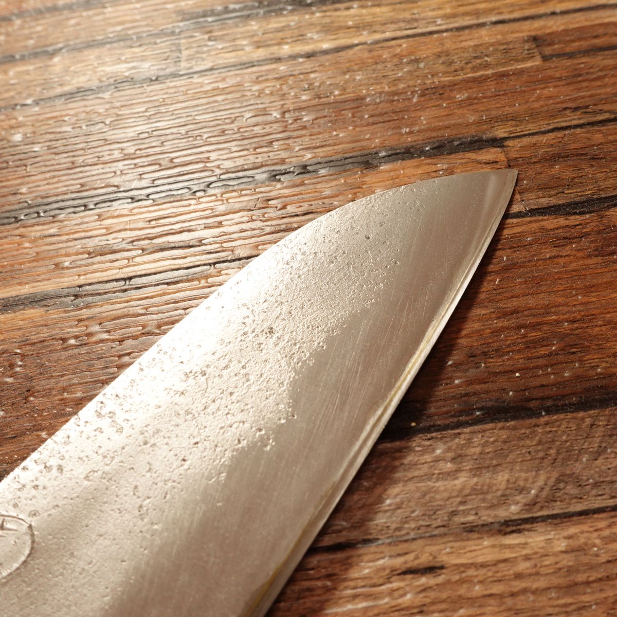 Ito Japanese Santoku Knife, Sharpened, Marusan Brand, Nashiji Finish, Hon-Warikomi Hagane Steel, 165mm