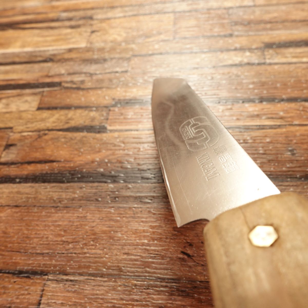 TOKANA Santoku Knife, Sharpened, Bunka Style, KINGAMI Gold Steel, Stainless, 155mm