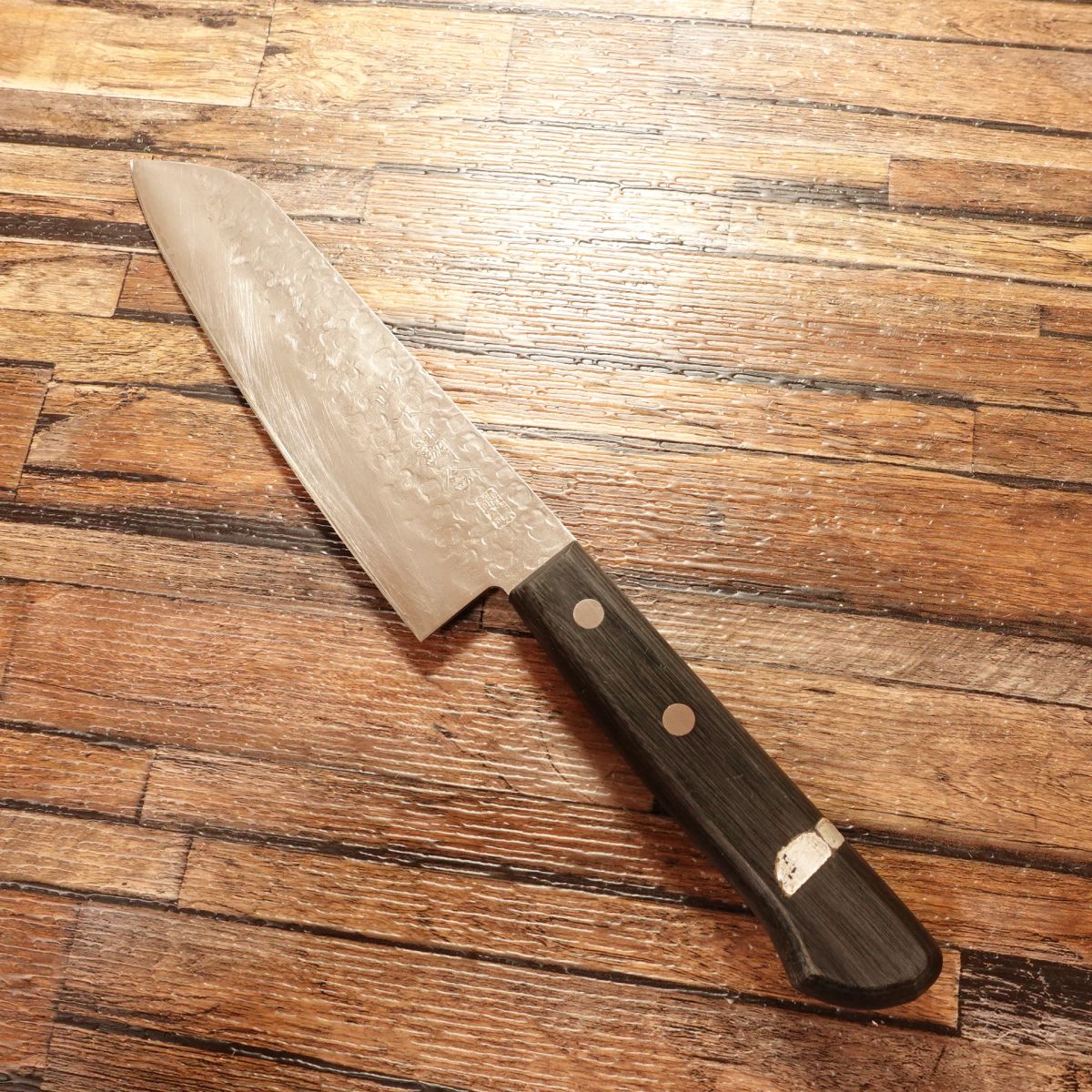 Yamashita Santoku Knife, Sharpened, Hammered Finish, Forged, All-Purpose Knife, 165mm