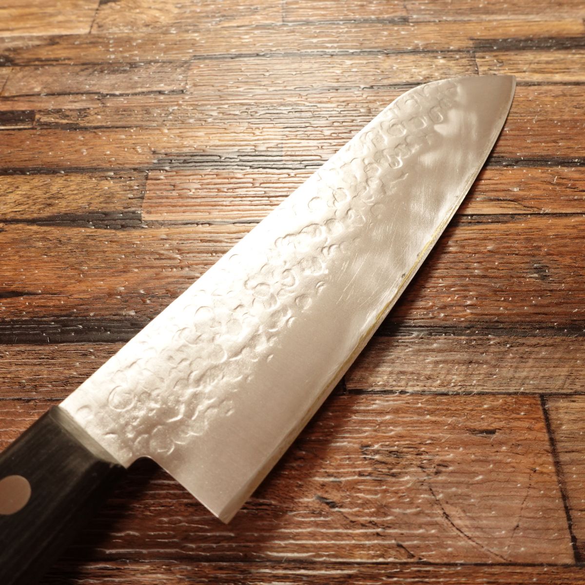 Yamashita Santoku Knife, Sharpened, Hammered Finish, Forged, All-Purpose Knife, 165mm