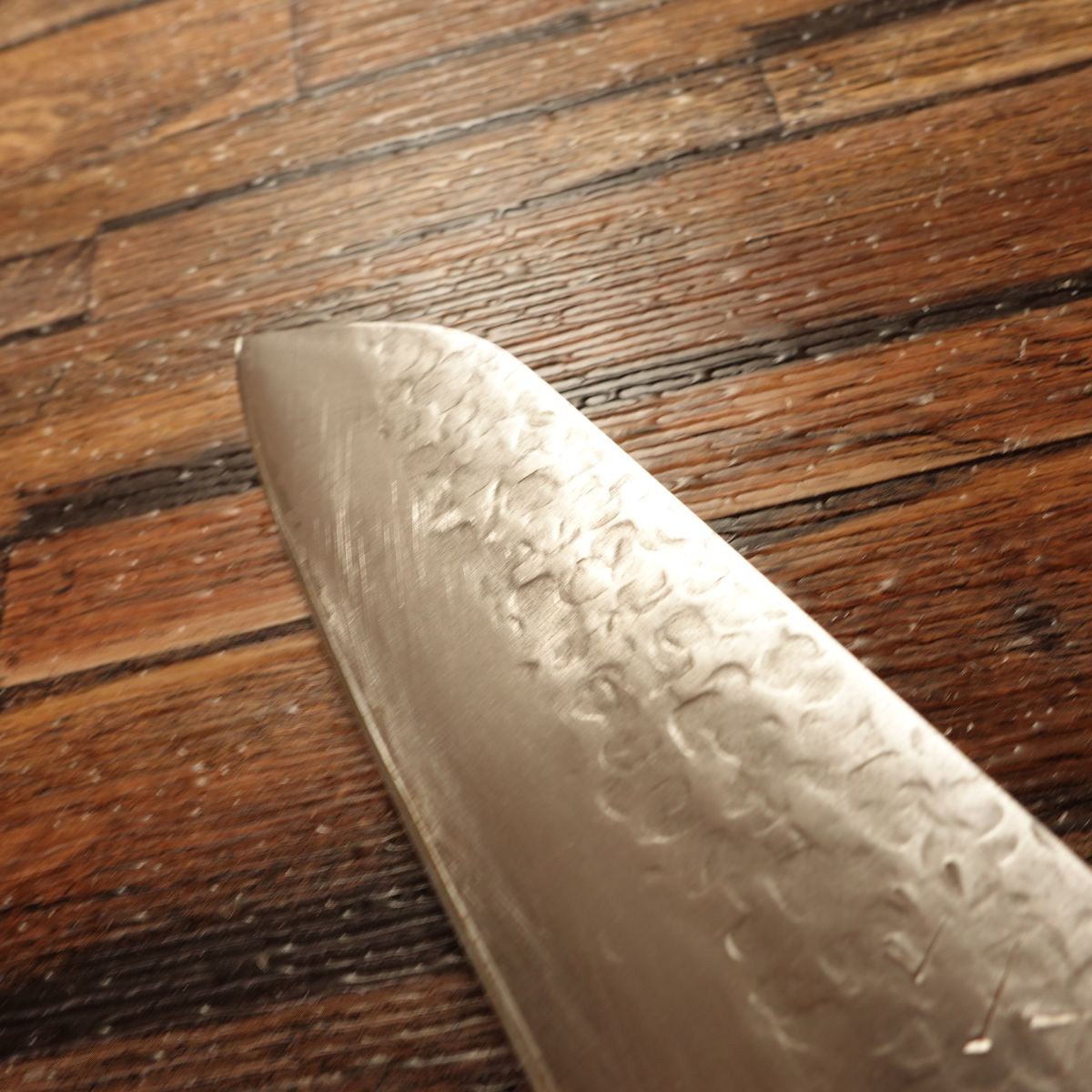Yamashita Santoku Knife, Sharpened, Hammered Finish, Forged, All-Purpose Knife, 165mm