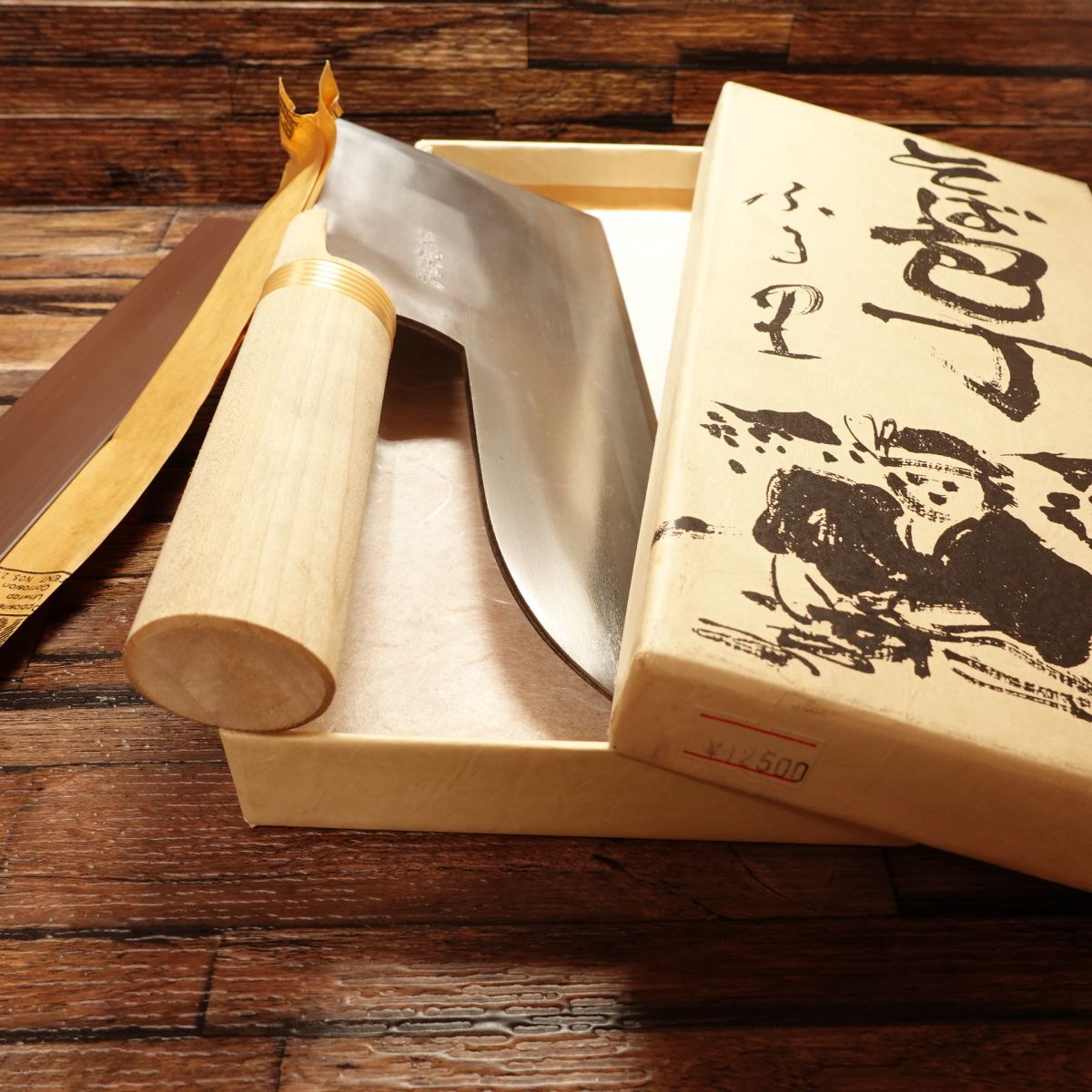 Kamofuji Soba Cutter Knife, Sharpened, "Furusato" Soba Knife, Echizen Kamofuji, Noodle Cutter, Nearly Unused Stored Item, 240mm