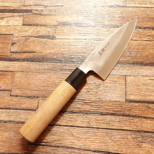 Kagetsuna Aji-Kiri Knife, Sharpened, Small Deba Knife, Stainless Steel, Daimonya Kagetsuna, 105mm