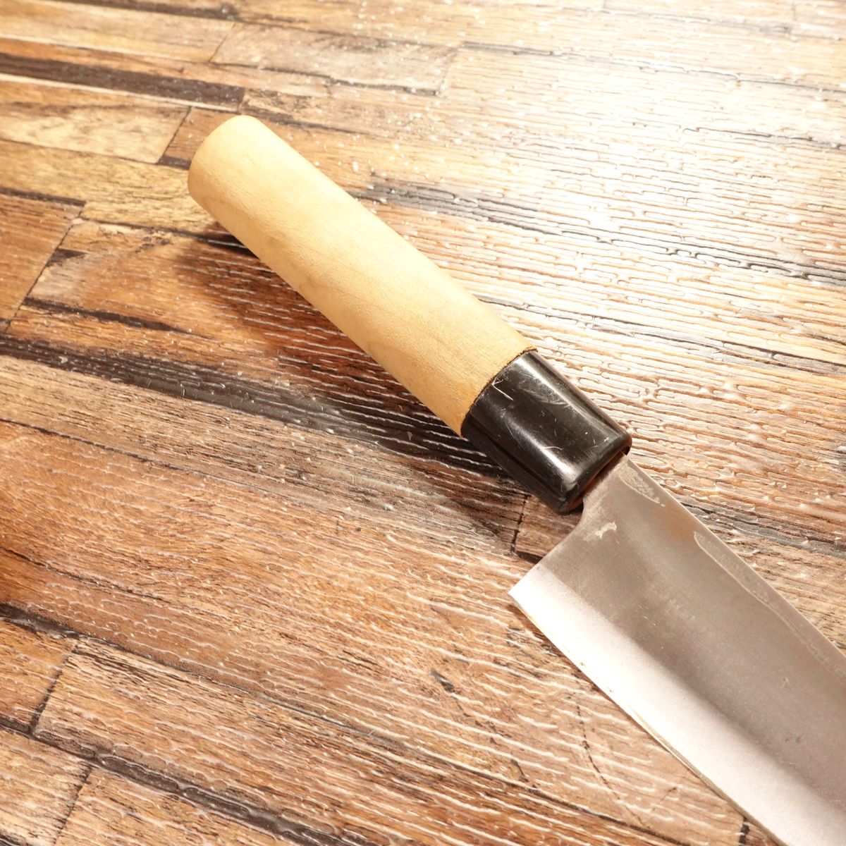 Shiro Kunimitsu Aji-kiri Knife, Sharpened, Ko-Deba Style, Near Unused, 115mm