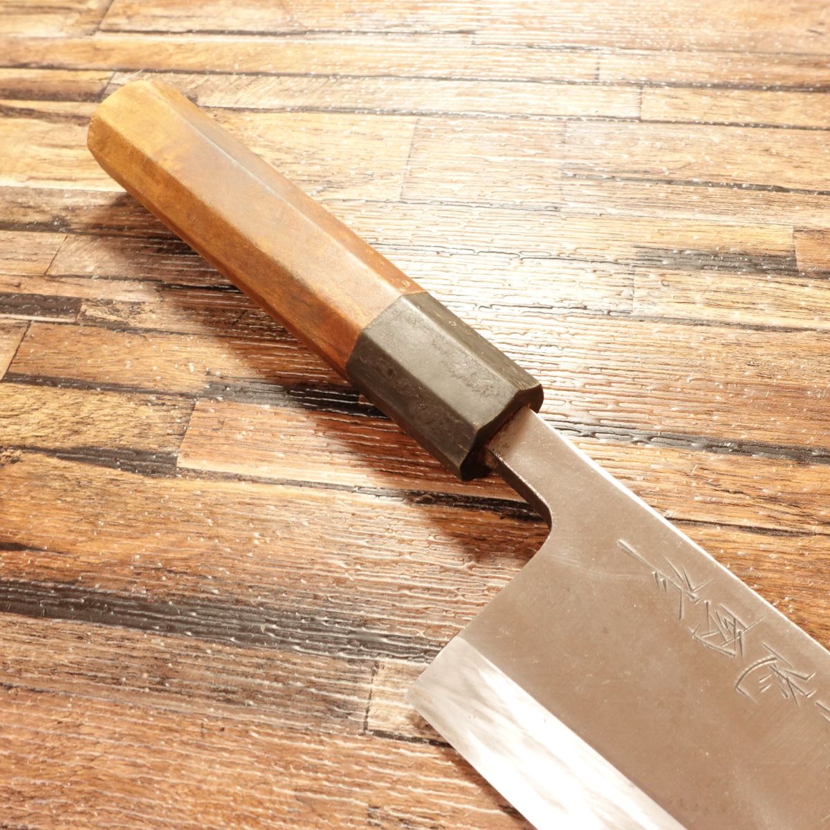Sakai Ichimonji Tadakuni Large Deba Knife, Sharpened, Octagonal Buffalo Horn Handle, 7-Sun, Fully Forged Premium, 210mm