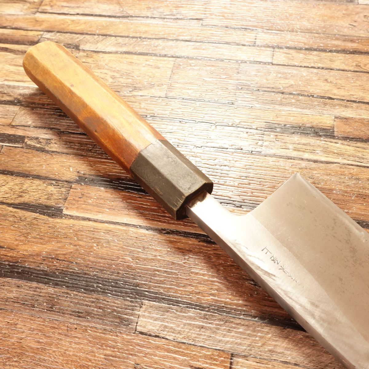Sakai Ichimonji Tadakuni Large Deba Knife, Sharpened, Octagonal Buffalo Horn Handle, 7-Sun, Fully Forged Premium, 210mm