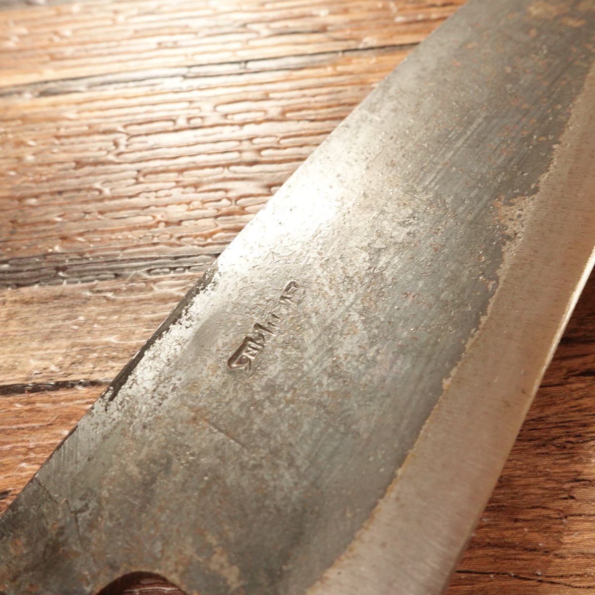 Usaburo Japanese Santoku Knife, Sharpened, Black-Forged, Double Bevel, All-Purpose Knife, 155mm