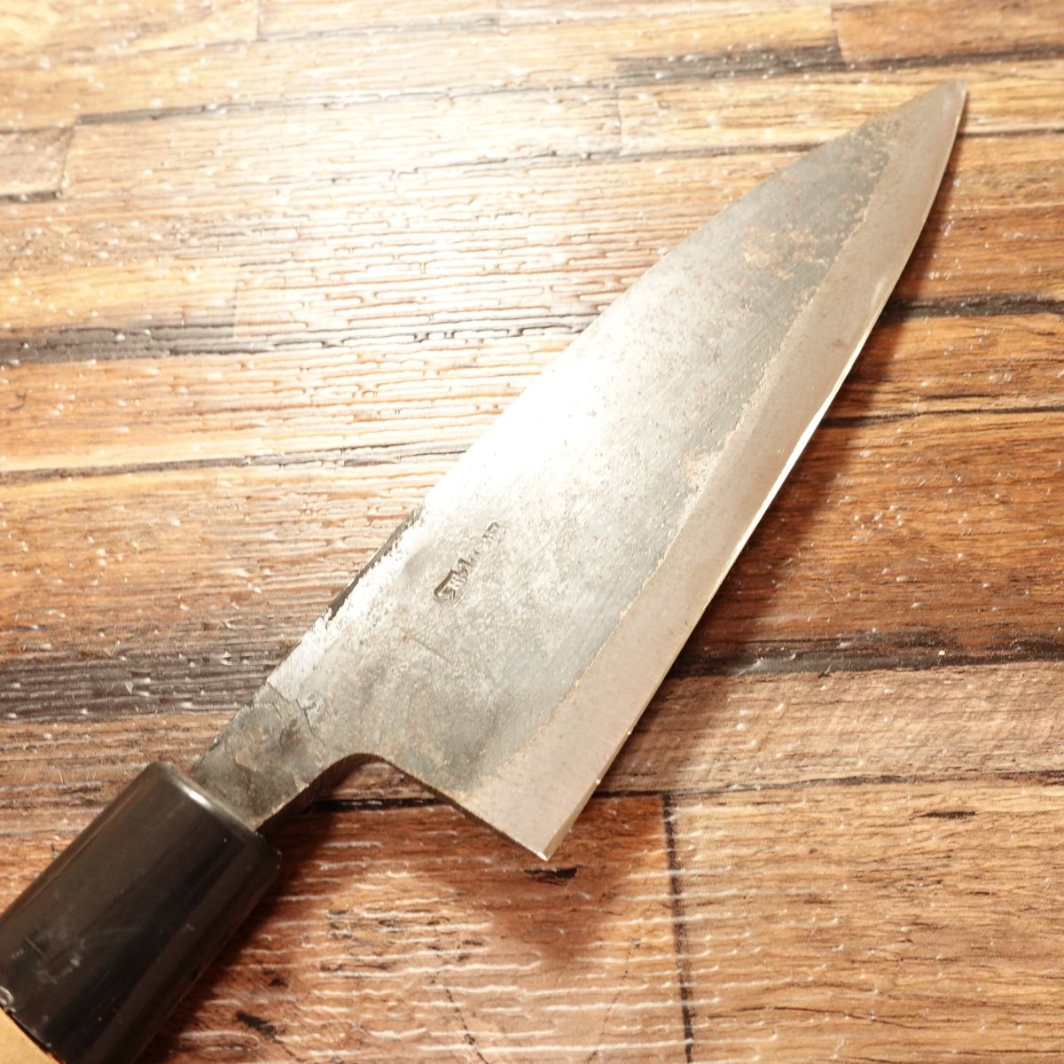 Usaburo Japanese Santoku Knife, Sharpened, Black-Forged, Double Bevel, All-Purpose Knife, 155mm