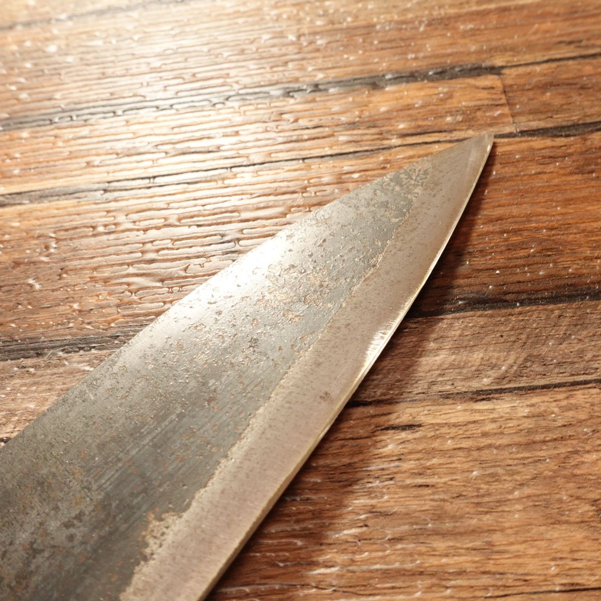 Usaburo Japanese Santoku Knife, Sharpened, Black-Forged, Double Bevel, All-Purpose Knife, 155mm