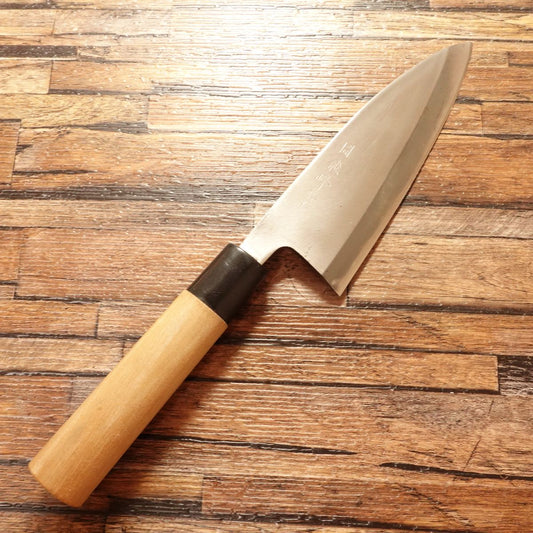 Tobimine Deba Knife, Sharpened, Tokusen Hagane, Single Bevel, 155mm