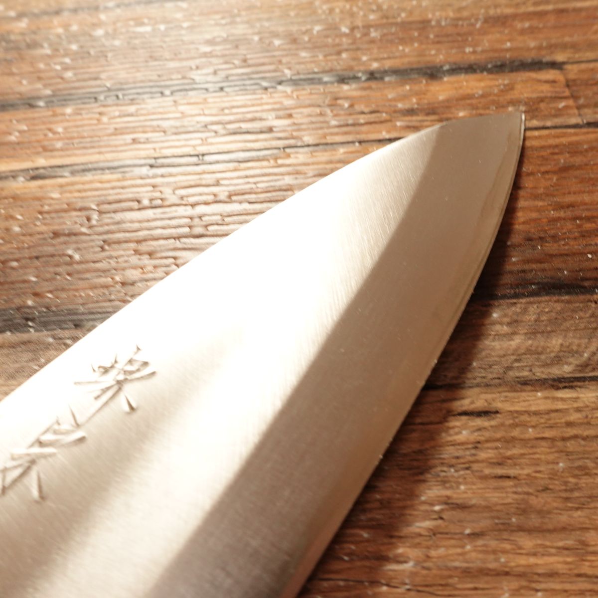 Sakai Soichi Deba Knife, Sharpened, White Buffalo Horn Handle, Near Unused with Box, 155mm