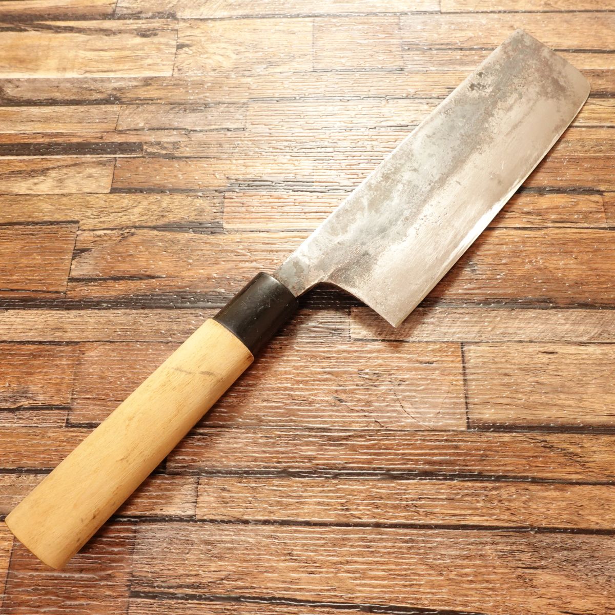 Yamaho Nakiri Knife, Sharpened, Tosa Forged, Black-Forged, Aogami Blue Steel, 165mm