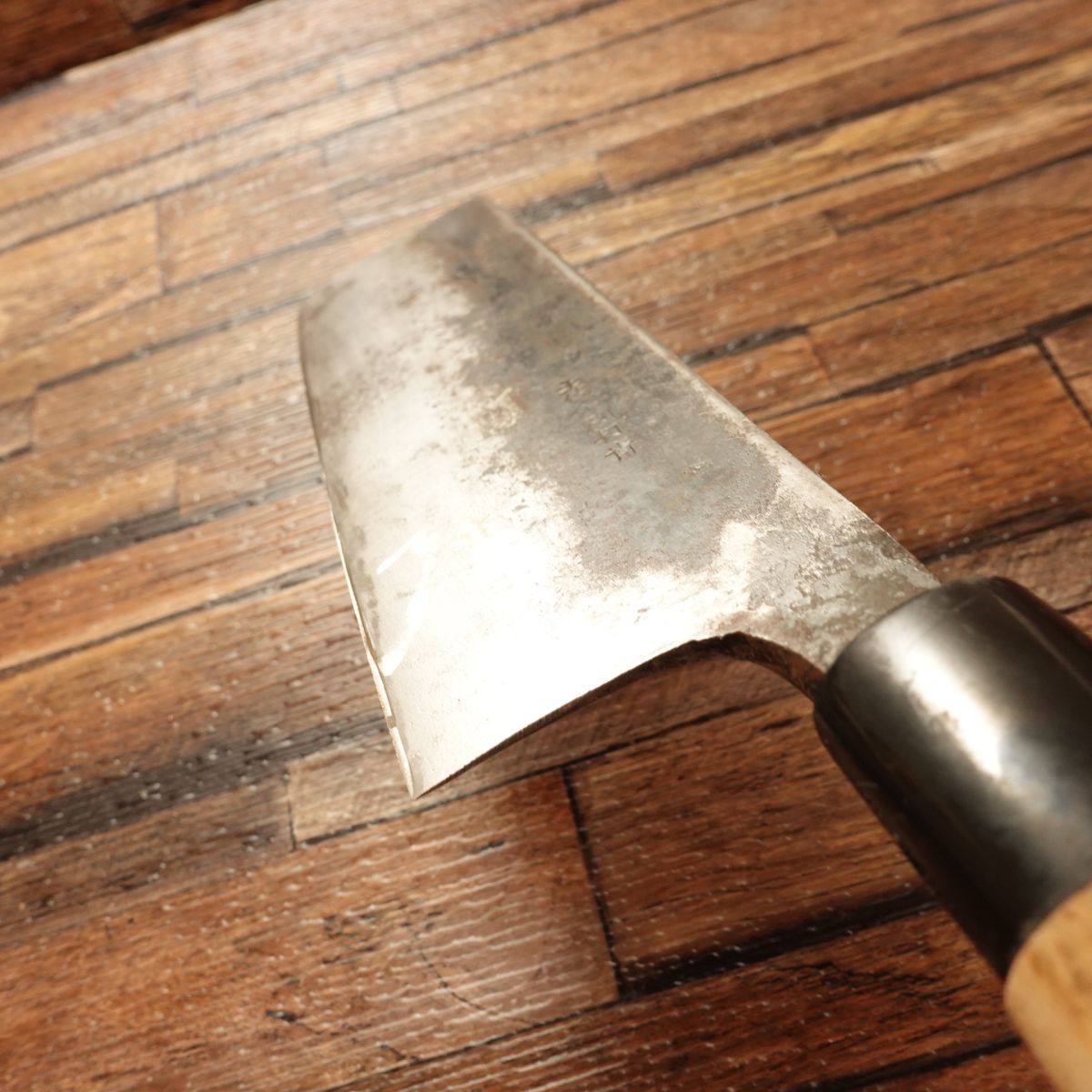 Yamaho Nakiri Knife, Sharpened, Tosa Forged, Black-Forged, Aogami Blue Steel, 165mm