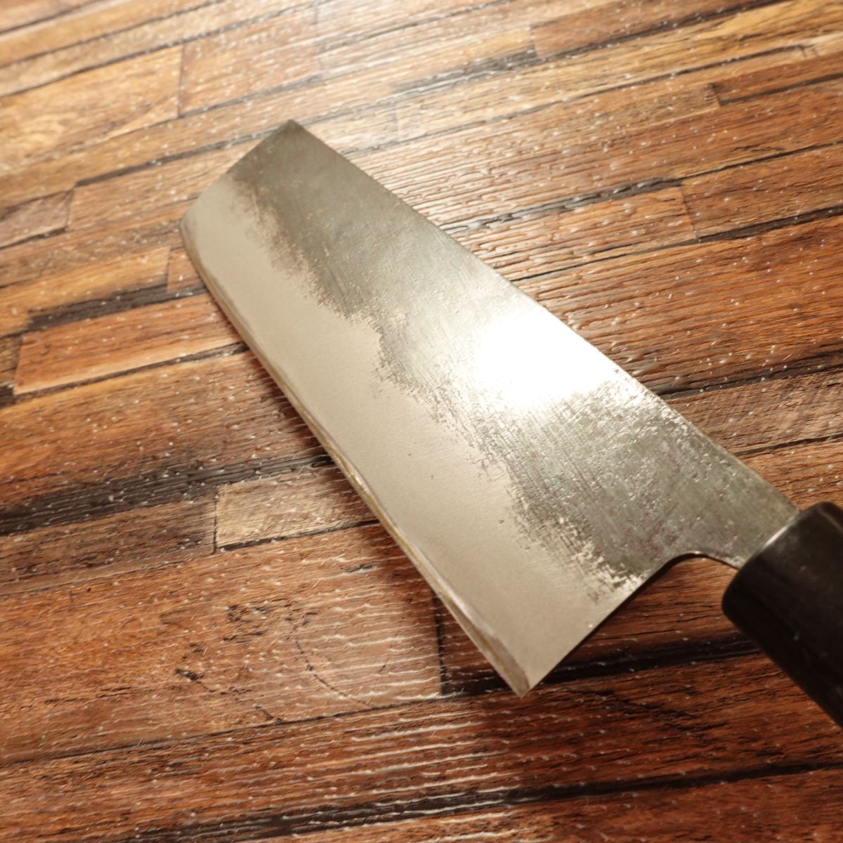 Tosa Katakane Nakiri Knife, Sharpened, Kurouchi Finish, With Seal, Unused Stored Item, Boxed, 165mm