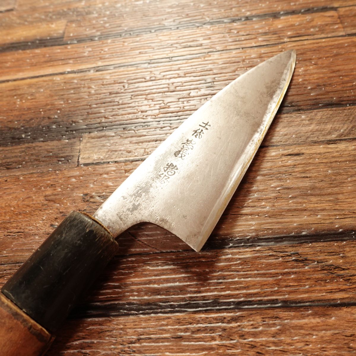 Tosa Tadayoshi Aji-Kiri Knife, Sharpened, Premium Small Deba Knife, Custom Handle, 100mm