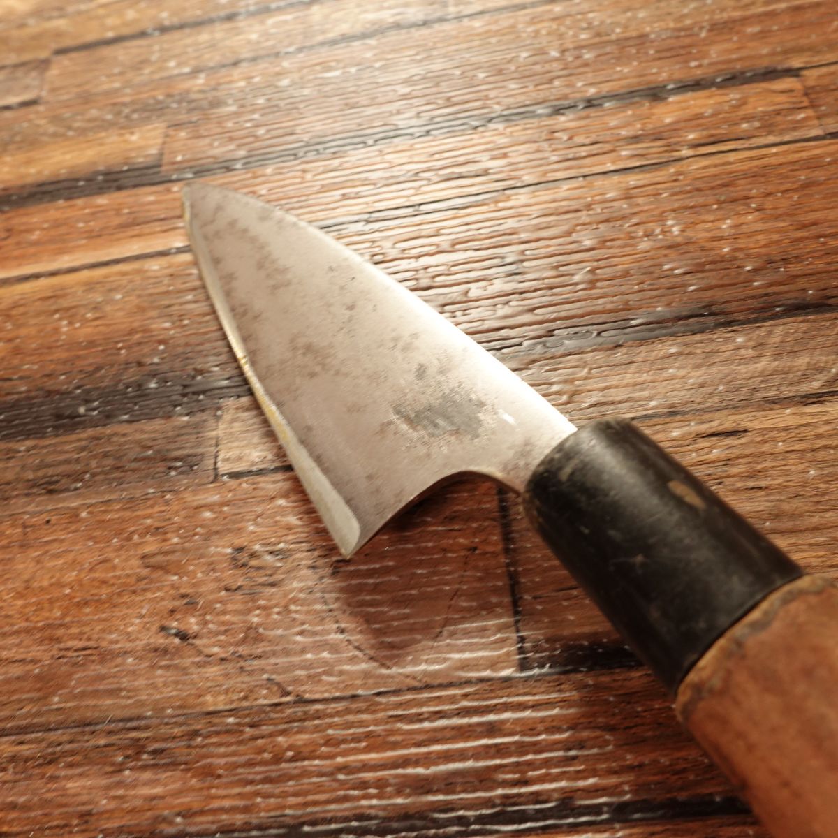 Tosa Tadayoshi Aji-Kiri Knife, Sharpened, Premium Small Deba Knife, Custom Handle, 100mm