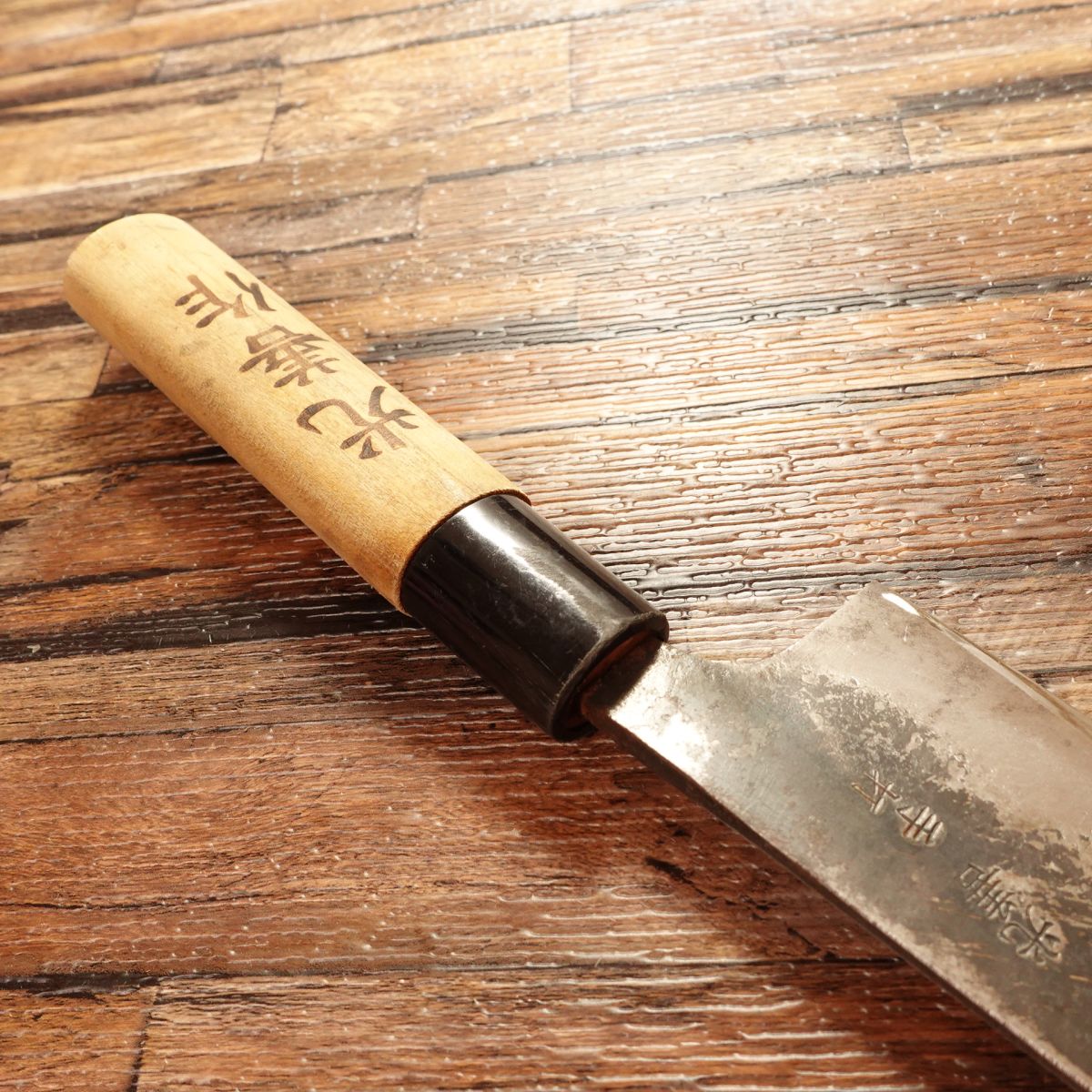 Kozen Bunka Knife, Sharpened, Kurouchi Finish, Japanese Santoku, Hand-Forged by Kozen, 155mm
