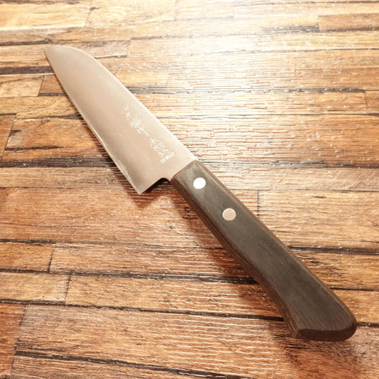 Tadawaki Santoku Knife, Sharpened, All-Purpose Knife, Honwarikomi, DP Treated, 160mm