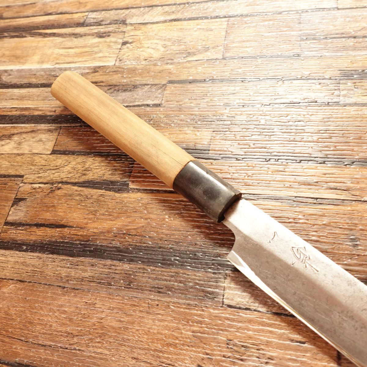 Shoichi Yanagiba Knife, Sharpened, Water Buffalo Handle, Sashimi Knife, Aogami No.2 Steel, 210mm