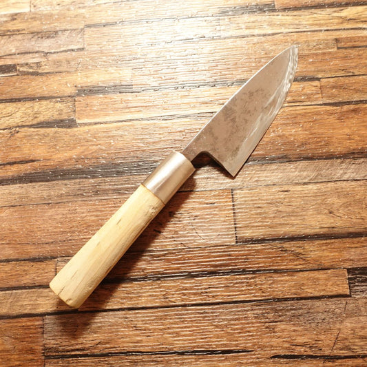 Masamoto Aji-Kiri Knife, Sharpened, Ko-Deba, Hagane, Single-Edged, 105mm