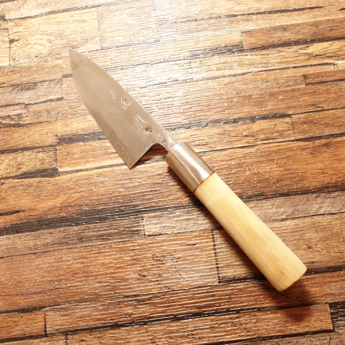 Masamoto Aji-Kiri Knife, Sharpened, Ko-Deba, Hagane, Single-Edged, 105mm