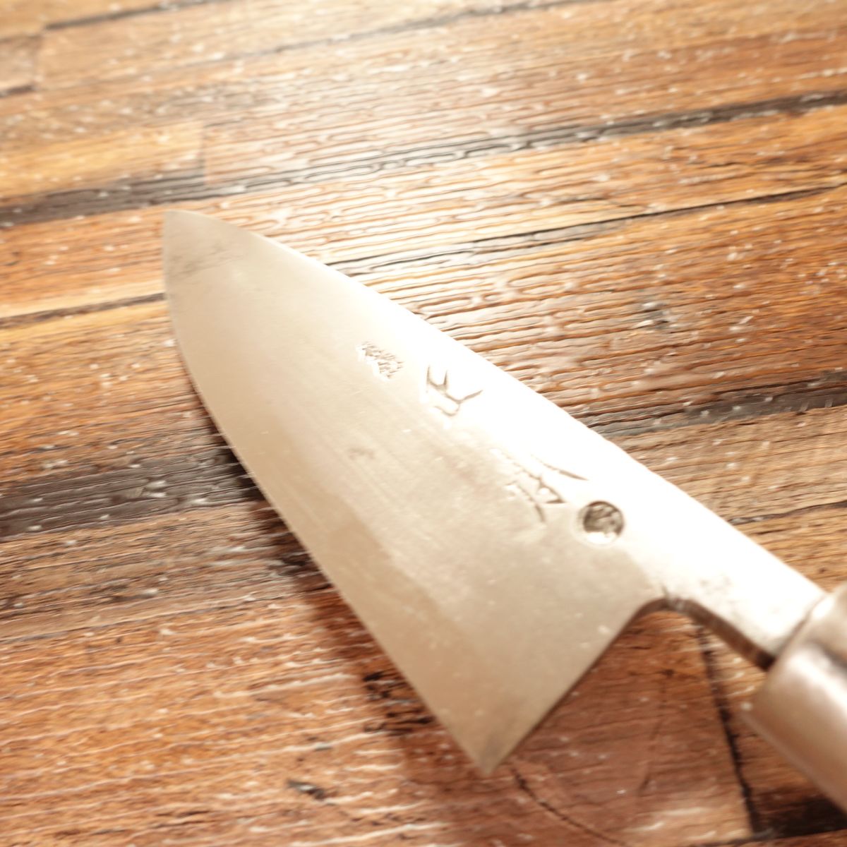 Masamoto Aji-Kiri Knife, Sharpened, Ko-Deba, Hagane, Single-Edged, 105mm