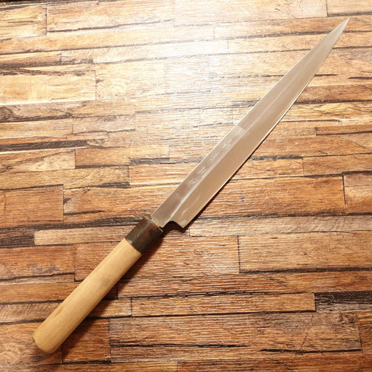 Kikuhide Yanagiba Knife, Sharpened, Water Buffalo Handle, Tokusen, Sashimi Knife, Carefully Used, 285mm