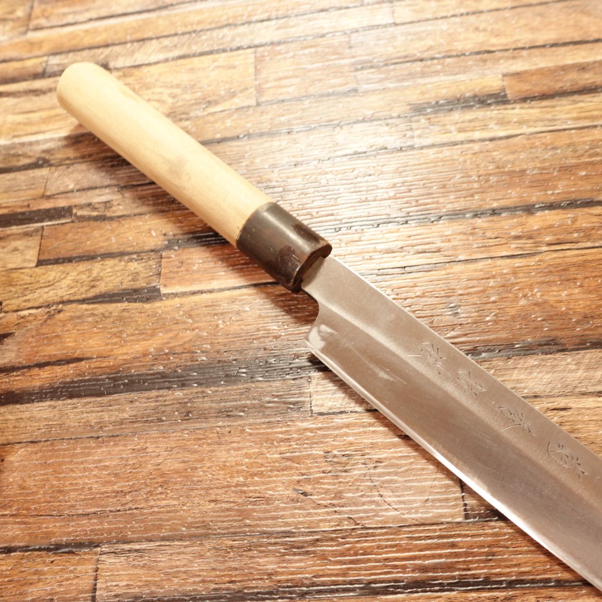 Kikuhide Yanagiba Knife, Sharpened, Water Buffalo Handle, Tokusen, Sashimi Knife, Carefully Used, 285mm