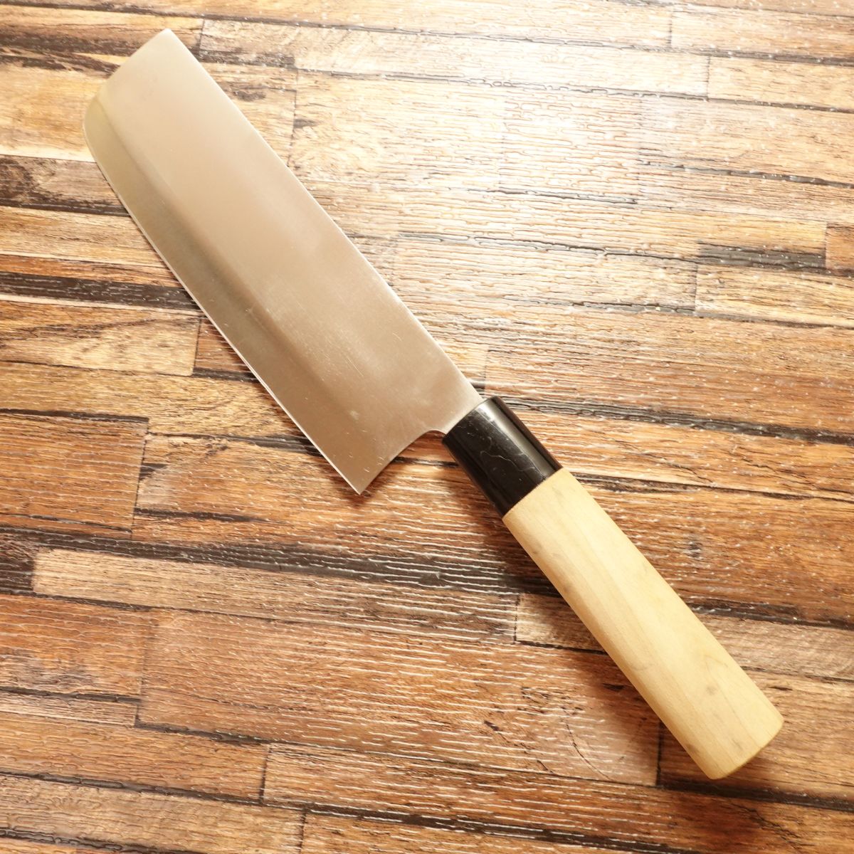 Noshu Magoroku Nakiri Knife, Sharpened, Stainless Steel, Double Bevel, 165mm