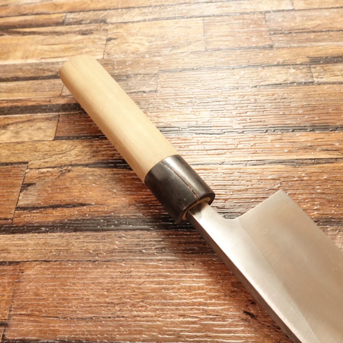 Izutsuki Kiya Deba Knife, Sharpened, Buffalo Horn Handle, With Small Crack, Minimal Use, Budget-Friendly, 155mm