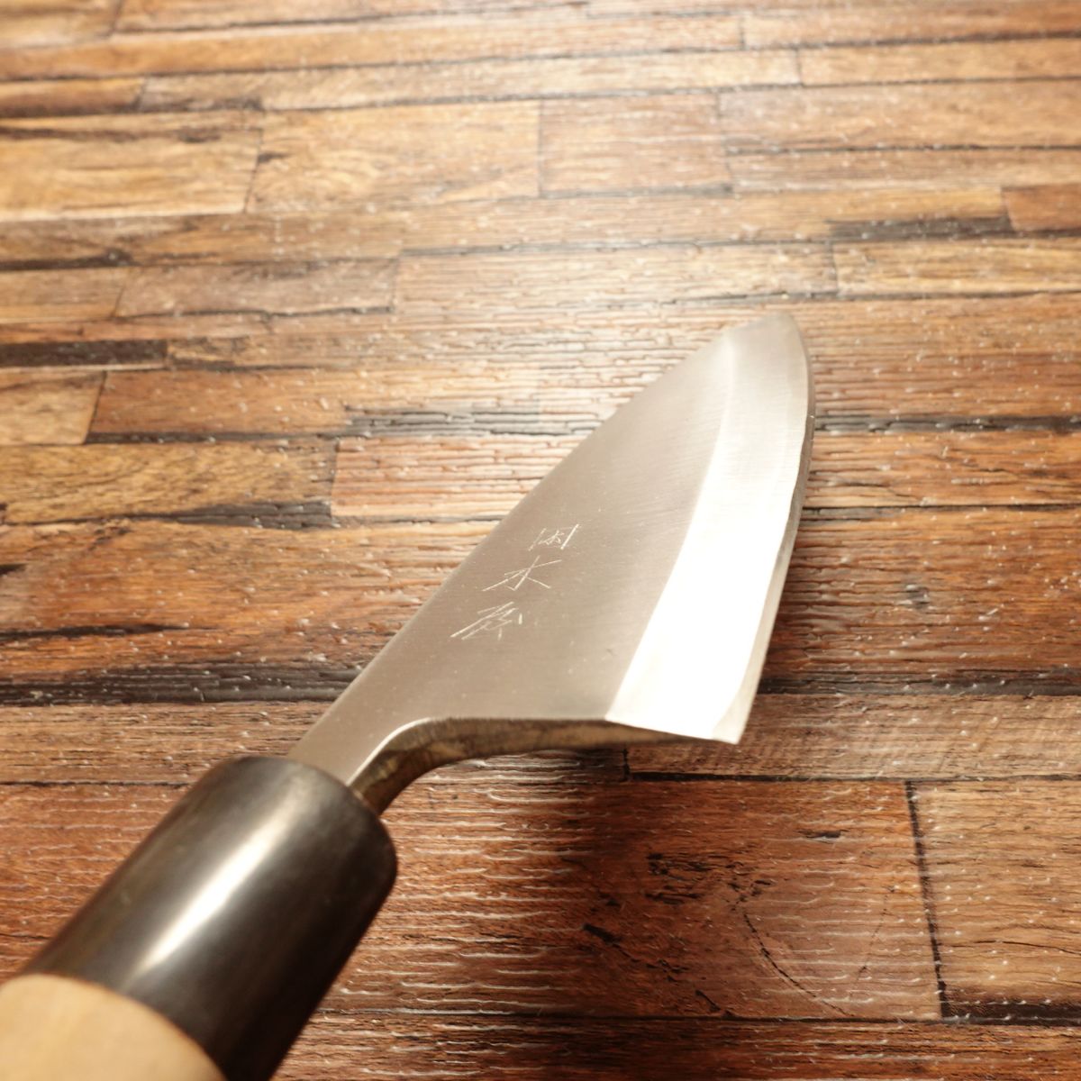 Izutsuki Kiya Deba Knife, Sharpened, Buffalo Horn Handle, With Small Crack, Minimal Use, Budget-Friendly, 155mm