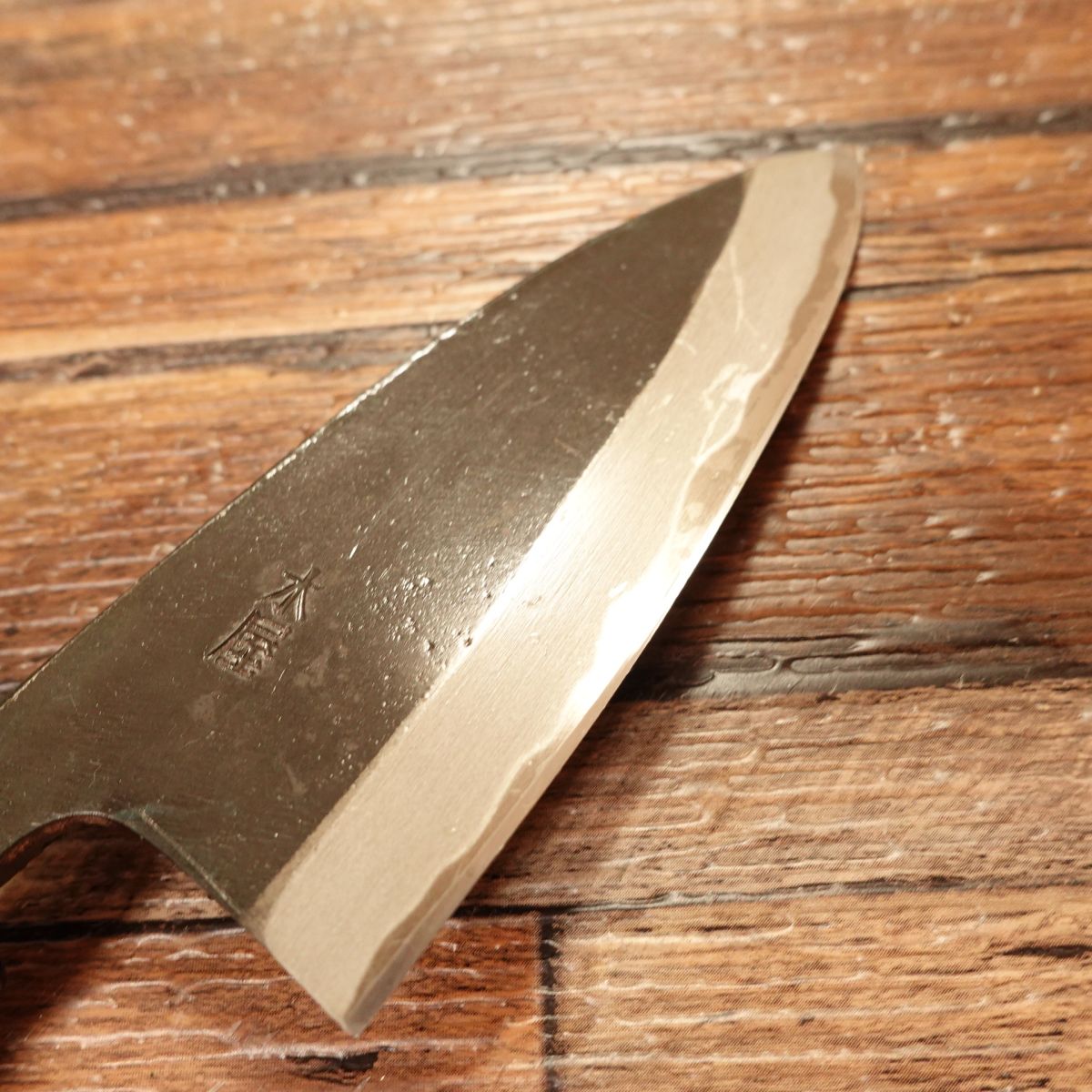 Kiya Aji-Kiri Knife, Sharpened, Black Finish, Small Deba, Boxed, 95mm