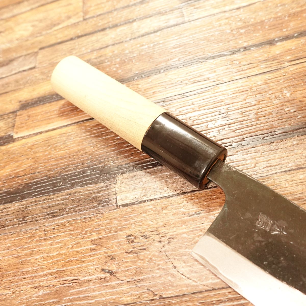 Kiya Aji-Kiri Knife, Sharpened, Black Finish, Small Deba, Boxed, 95mm