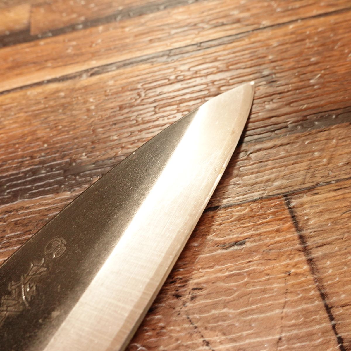 Tadafusa Aji-Kiri Knife, Sharpened, Black Finish, Small Deba, 105mm