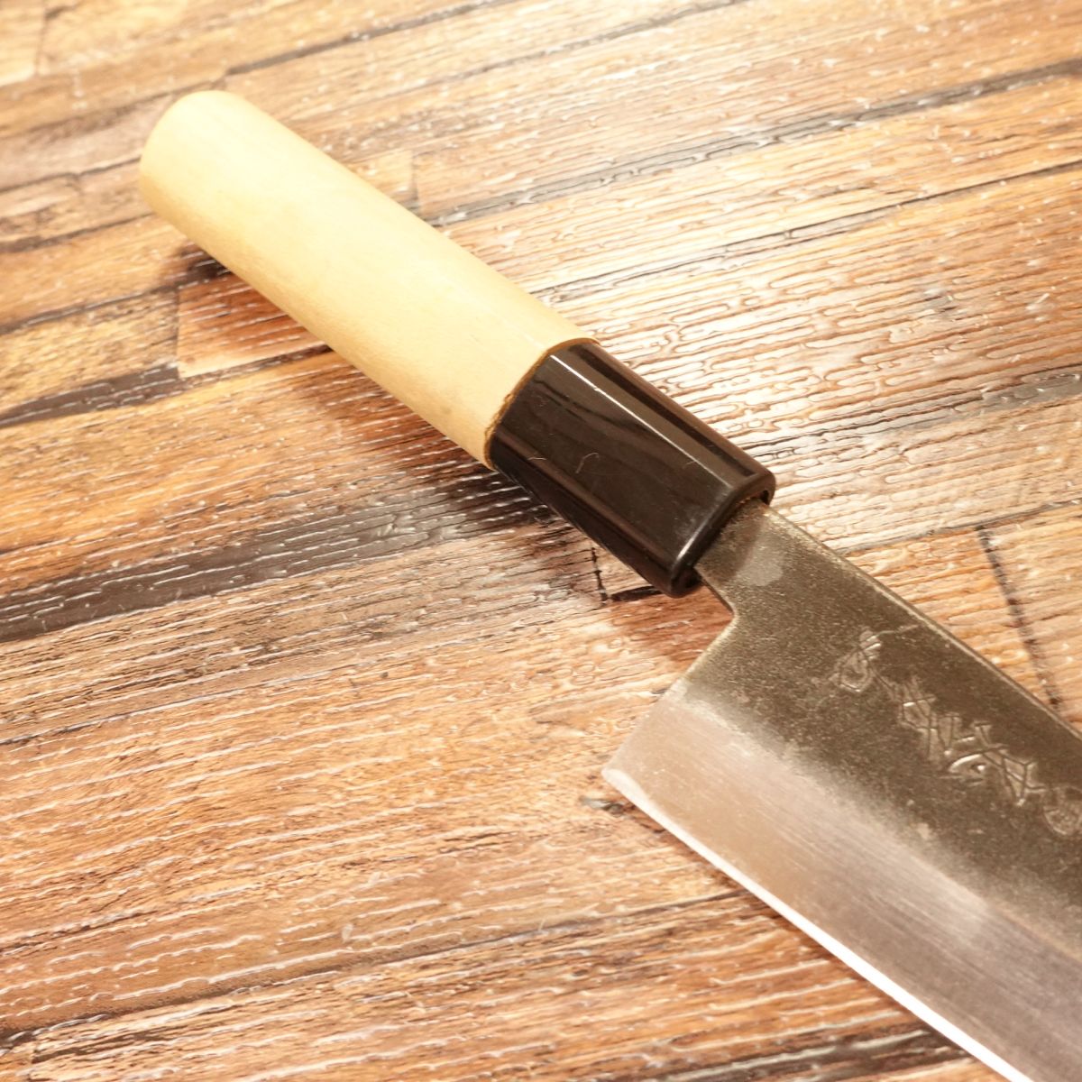 Tadafusa Aji-Kiri Knife, Sharpened, Black Finish, Small Deba, 105mm