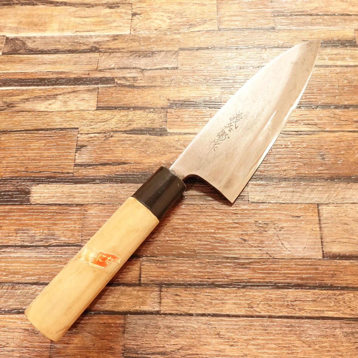 Gihei Deba Knife, Sharpened, Hagane, Sticker on Handle, 155mm