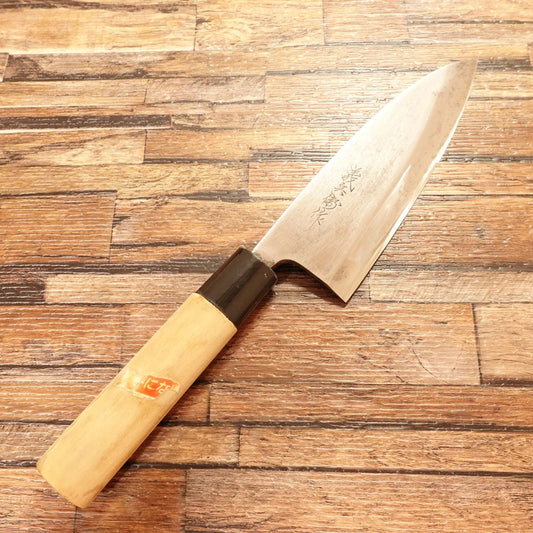 Gihei Deba Knife, Sharpened, Hagane, Sticker on Handle, 155mm