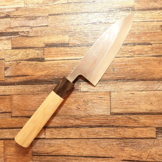 Kiya Deba Knife, Sharpened, Kiya Yoshihisa, Water Buffalo Handle, Small Deba, Near Unused, 135mm